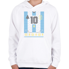 PRINTFASHION Argentin mez - Gyerek kapucnis pulóver - Fehér