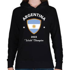 PRINTFASHION Argentina world champion 2 - Női kapucnis pulóver - Fekete