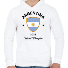 PRINTFASHION ARGENTINA WORLD CHAMPION - Férfi kapucnis pulóver - Fehér férfi pulóver, kardigán