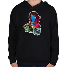 PRINTFASHION ariel - Gyerek kapucnis pulóver - Fekete gyerek pulóver, kardigán