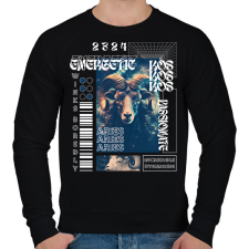PRINTFASHION Aries - Streetwear style - Férfi pulóver - Fekete férfi pulóver, kardigán