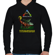 PRINTFASHION ARK-TITANOSAUR - Férfi kapucnis pulóver - Fekete