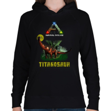 PRINTFASHION ARK-TITANOSAUR - Női kapucnis pulóver - Fekete női pulóver, kardigán