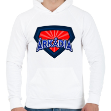 PRINTFASHION ÁRKÁDIA - Férfi kapucnis pulóver - Fehér férfi pulóver, kardigán