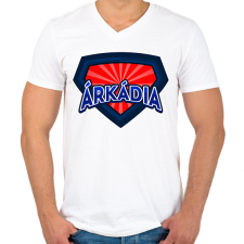 PRINTFASHION ÁRKÁDIA - Férfi V-nyakú póló - Fehér férfi póló