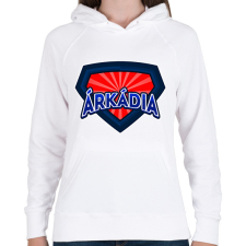 PRINTFASHION ÁRKÁDIA - Női kapucnis pulóver - Fehér női pulóver, kardigán