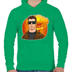PRINTFASHION Arnold BooM Schwarzenegger - Férfi kapucnis pulóver - Zöld