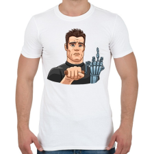 PRINTFASHION Arnold F*CKing Schwarzenegger - Férfi póló - Fehér férfi póló