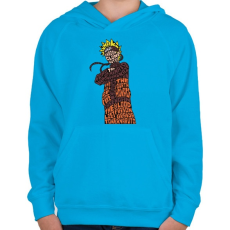 PRINTFASHION Árnyék nindzsa - Gyerek kapucnis pulóver - Azúrkék