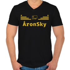 PRINTFASHION ÁronSky Legújabb minta! - Férfi V-nyakú póló - Fekete férfi póló