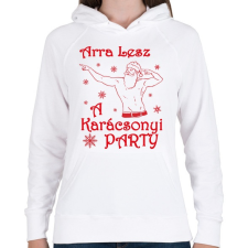 PRINTFASHION Arra lesz a Karácsonyi party - Női kapucnis pulóver - Fehér női pulóver, kardigán