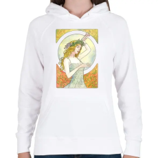 PRINTFASHION Art nouveau - Női kapucnis pulóver - Fehér