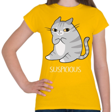 PRINTFASHION Ártatlan cica - Női póló - Sárga női póló