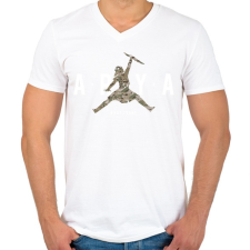 PRINTFASHION Arya Air (Camo#1) - Férfi V-nyakú póló - Fehér férfi póló
