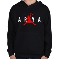 PRINTFASHION Arya Jordan - Gyerek kapucnis pulóver - Fekete