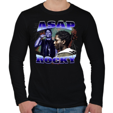 PRINTFASHION Asap Rocky - Férfi hosszú ujjú póló - Fekete férfi póló