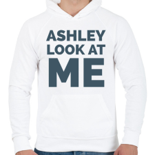 PRINTFASHION Ashley Look at Me - Férfi kapucnis pulóver - Fehér férfi pulóver, kardigán
