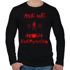 PRINTFASHION ASK ME - Férfi hosszú ujjú póló - Fekete férfi póló