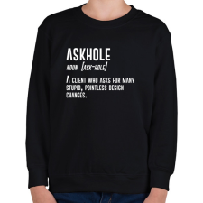 PRINTFASHION Askhole - Graphic Designer - Gyerek pulóver - Fekete gyerek pulóver, kardigán