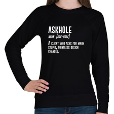PRINTFASHION Askhole - Graphic Designer - Női pulóver - Fekete női pulóver, kardigán