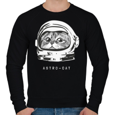 PRINTFASHION Astro cica - Férfi pulóver - Fekete férfi pulóver, kardigán