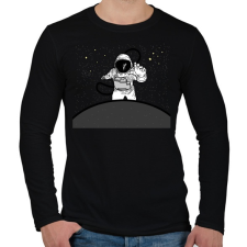PRINTFASHION astronaut - Férfi hosszú ujjú póló - Fekete férfi póló