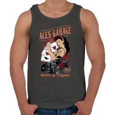 PRINTFASHION Ász garázs - Férfi atléta - Sötétszürke