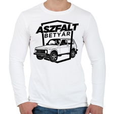 PRINTFASHION Aszfalt betyár - Lada Niva - Férfi hosszú ujjú póló - Fehér férfi póló