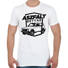 PRINTFASHION Aszfalt betyár - Lada Niva - Férfi póló - Fehér férfi póló