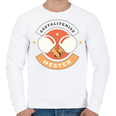 PRINTFASHION Asztalitenisz mester - Férfi pulóver - Fehér