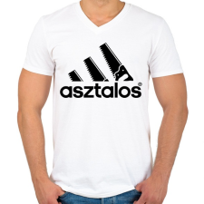 PRINTFASHION Asztalos - Férfi V-nyakú póló - Fehér férfi póló