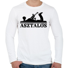 PRINTFASHION Asztalos minta - Férfi hosszú ujjú póló - Fehér férfi póló