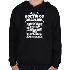 PRINTFASHION Asztalos óradíjak - Gyerek kapucnis pulóver - Fekete