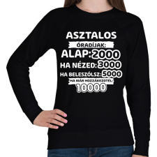 PRINTFASHION Asztalos óradíjak - Női pulóver - Fekete női pulóver, kardigán