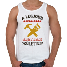 PRINTFASHION Asztalos szülinapja augusztus színes - Férfi atléta - Fehér atléta, trikó