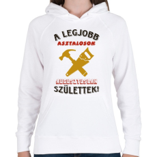 PRINTFASHION Asztalos szülinapja augusztus színes - Női kapucnis pulóver - Fehér