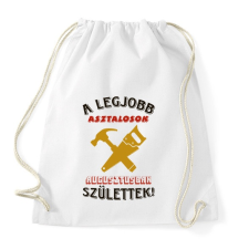 PRINTFASHION Asztalos szülinapja augusztus színes - Sportzsák, Tornazsák - Fehér tornazsák