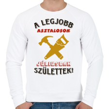 PRINTFASHION Asztalos szülinapja július színes - Férfi pulóver - Fehér férfi pulóver, kardigán
