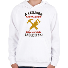 PRINTFASHION Asztalos szülinapja május színes - Gyerek kapucnis pulóver - Fehér gyerek pulóver, kardigán