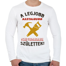 PRINTFASHION Asztalos szülinapja szeptember színes - Férfi hosszú ujjú póló - Fehér férfi póló
