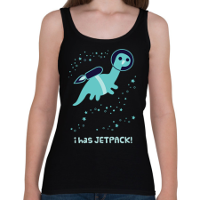 PRINTFASHION Asztronauta dinó - Női atléta - Fekete női trikó