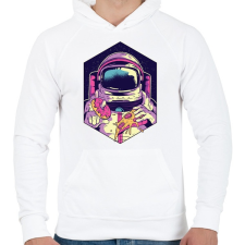 PRINTFASHION Asztronauta - Férfi kapucnis pulóver - Fehér férfi pulóver, kardigán