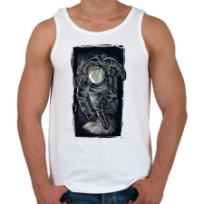 PRINTFASHION Asztronauta grafika - Férfi atléta - Fehér atléta, trikó