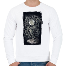 PRINTFASHION Asztronauta grafika - Férfi pulóver - Fehér férfi pulóver, kardigán