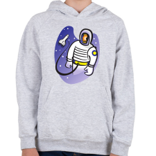 PRINTFASHION Asztronauta - Gyerek kapucnis pulóver - Sport szürke gyerek pulóver, kardigán