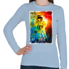 PRINTFASHION Asztronauta játék - Női hosszú ujjú póló - Világoskék női póló