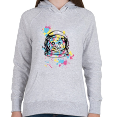 PRINTFASHION Asztronauta macska - Női kapucnis pulóver - Sport szürke