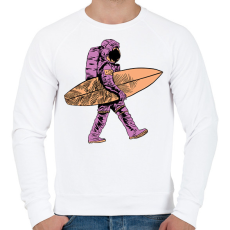 PRINTFASHION Asztronauta szörf - Férfi pulóver - Fehér