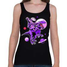 PRINTFASHION Asztronauta Trex - Női atléta - Fekete női trikó