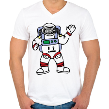 PRINTFASHION Asztronauta - Űrhajós - Férfi V-nyakú póló - Fehér férfi póló